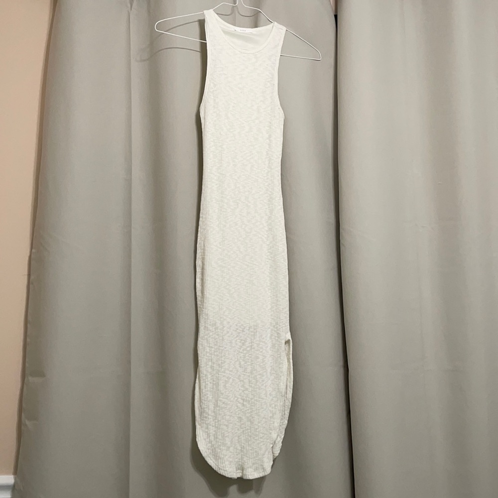Lush White form fitting midi dress